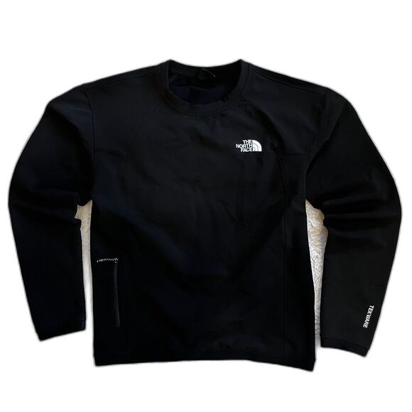 The North Face Fleece Crewneck Black Tekware Size Small Hiking Running Winter - Picture 2 of 12